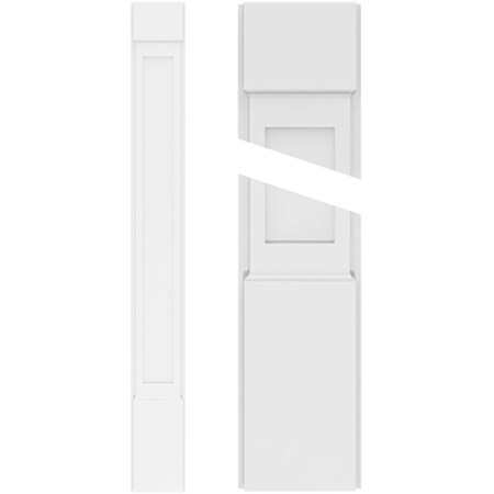 Ekena Millwork Flat Panel PVC Pilaster w/Standard Capital & Base, 6"W x 90"H x 2"P PILP06X090FP01-2